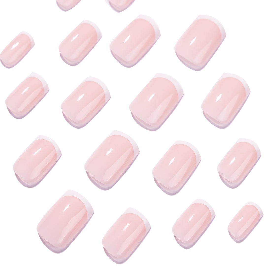 Elegant high-gloss nail art with French design Kalsten