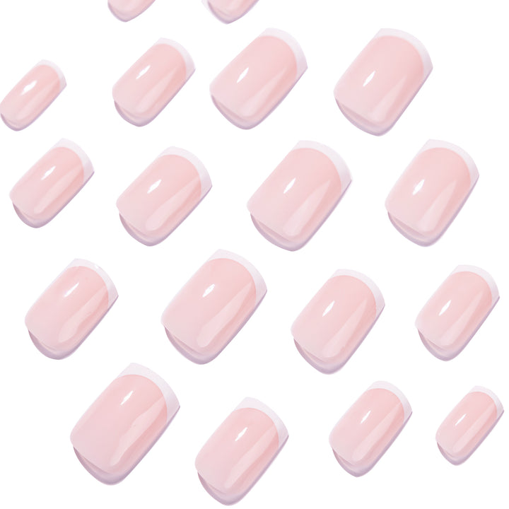 Elegant high-gloss nail art with French design Kalsten