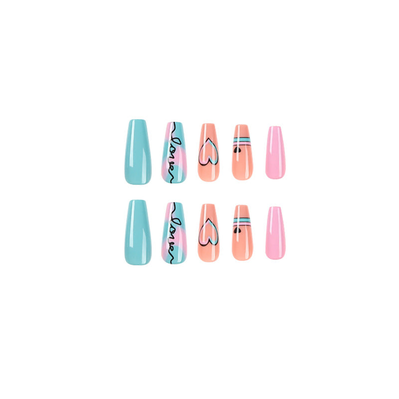Artful acrylic nails in modern design with creative colors Kalsten
