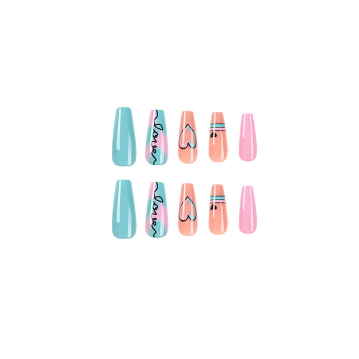 Artful acrylic nails in modern design with creative colors Kalsten