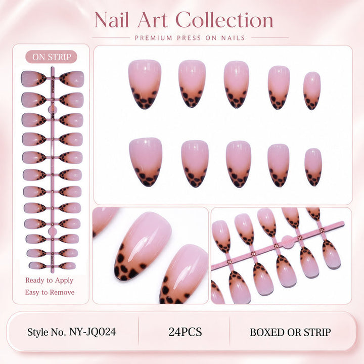 Elegant Press-On Nails with Animal Accents Kalsten
