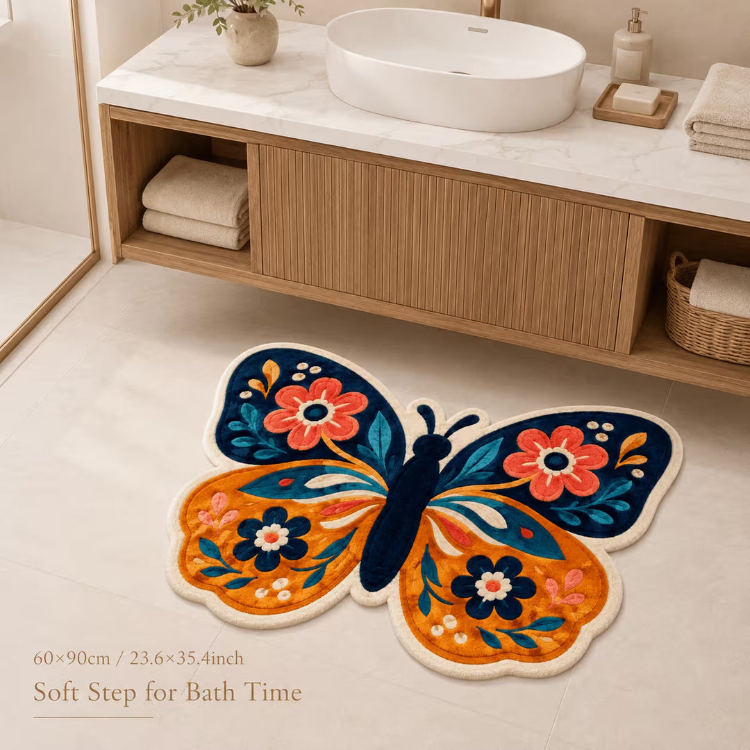 Butterfly-Shaped Bath Mat