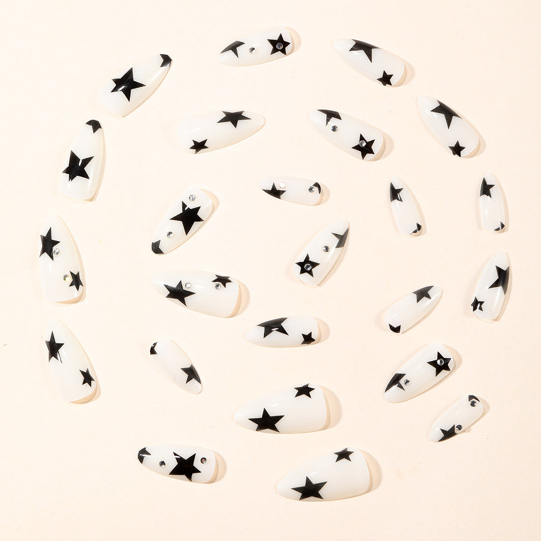 Star-Accent Stiletto Nail Art Extensions Kalsten