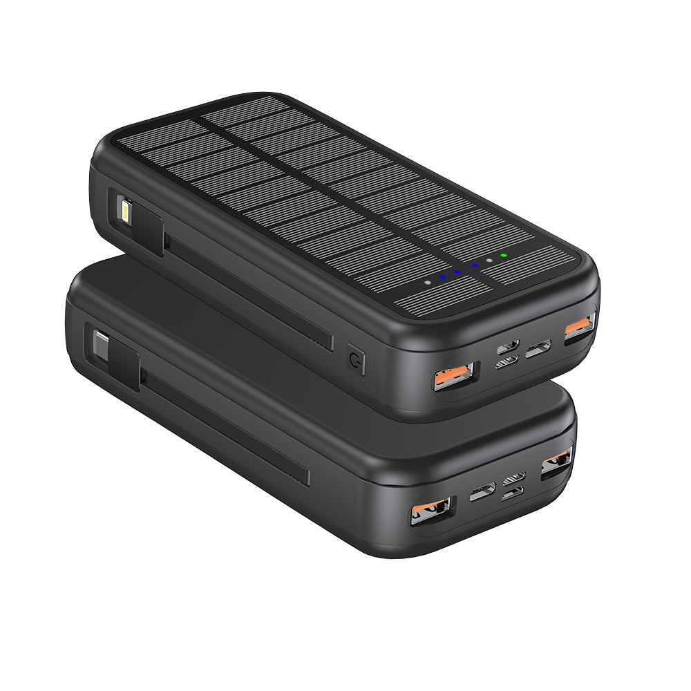 Solar Powerbank with Integrated Fast Charging Function and Usb-C Cable Kalsten