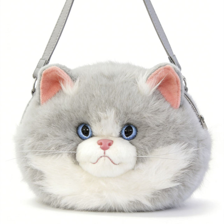 Playful Plush Cat-Themed Crossbody Bag Kalsten