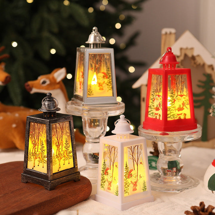 Decorative Christmas lantern with winter motifs Kalsten