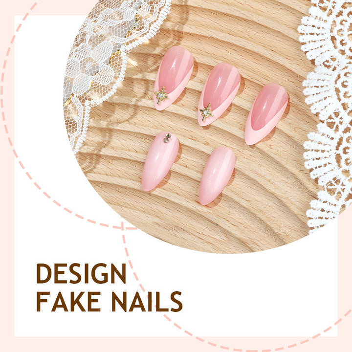 Acrylic nail set with elegant 3D flower accents Kalsten