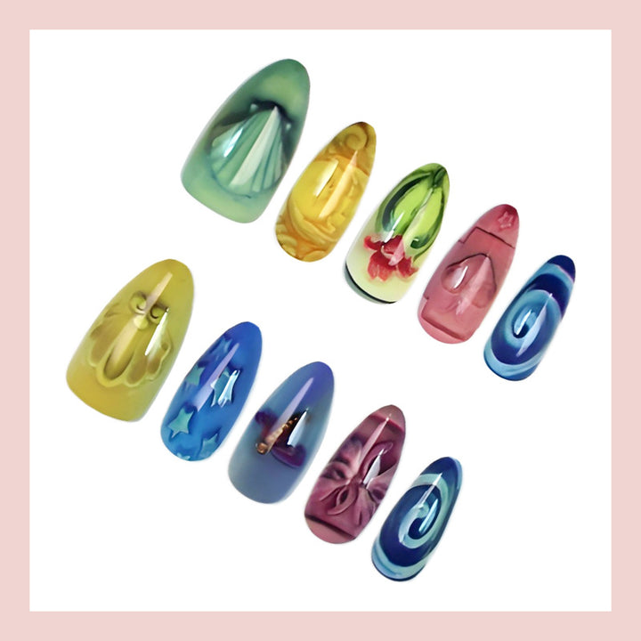 Nail art set with maritime designs and intricate embellishments Kalsten