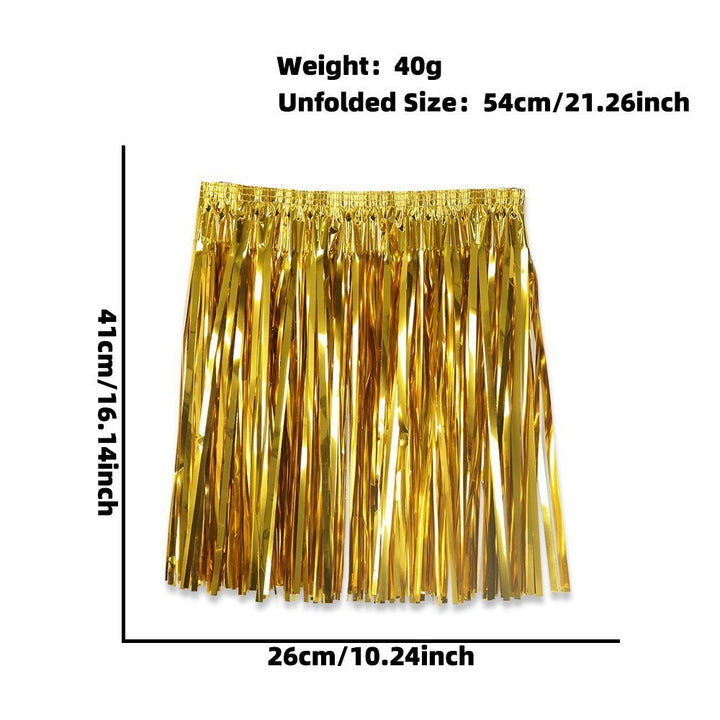 Women's nan metallic foil fringe hula skirt with elastic waistband party costume Kalsten