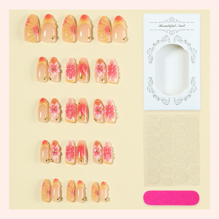 Decorative Floral Press-On Nail Set kalsten 1788495756