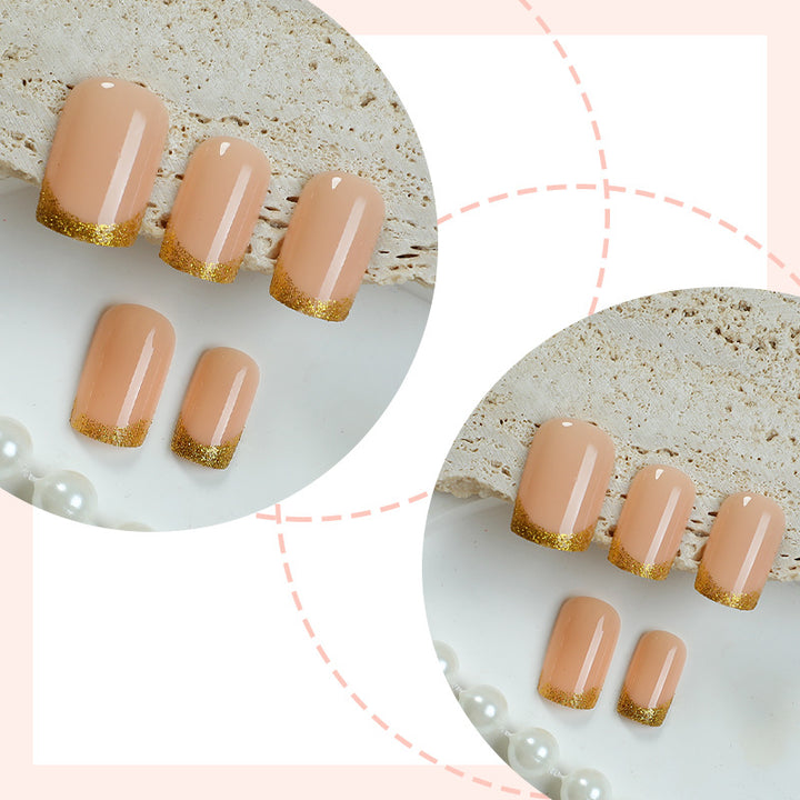 Elegant Press-On Nail Collection with Gold Accent Details Kalsten