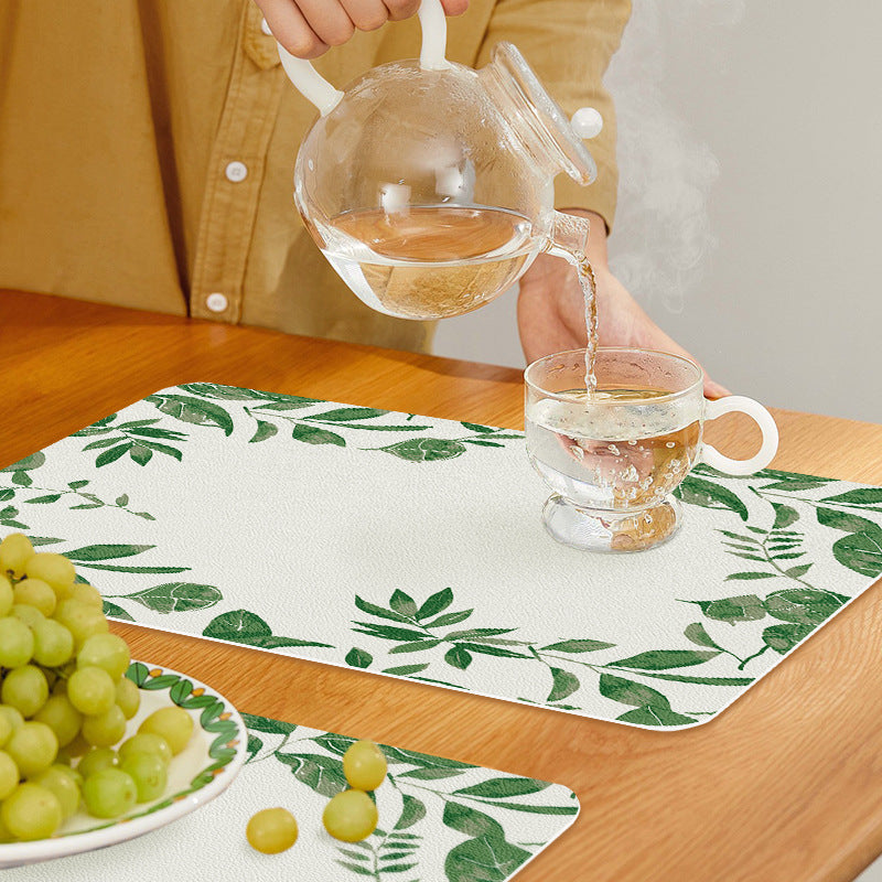 Decorative Leaf Print Table Placemats