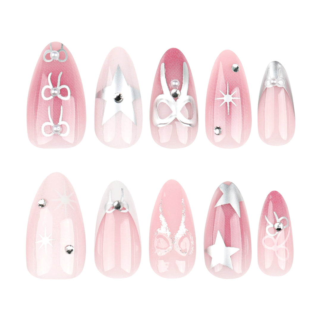 Artful nail extensions with elegant 3D embellishments Kalsten
