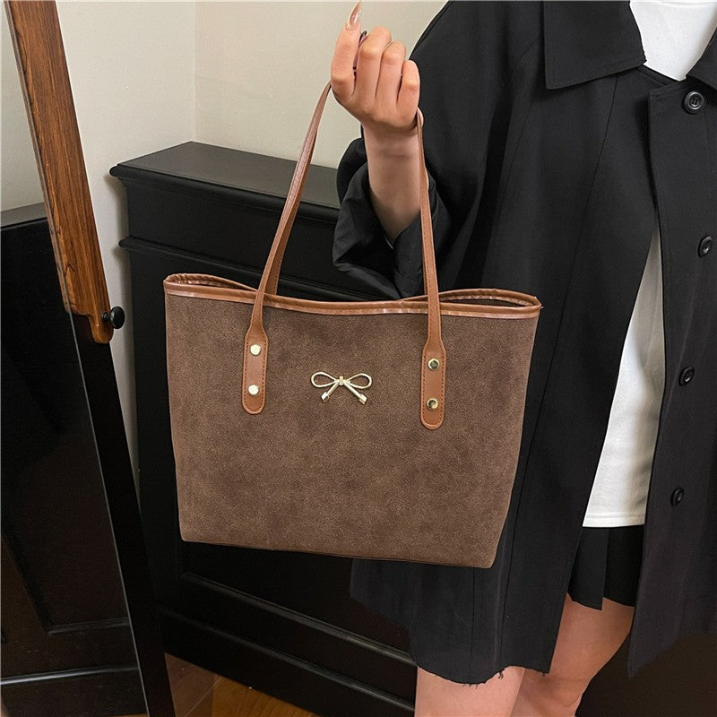 WoElegant Suede Handheld Tote Bag Kalsten