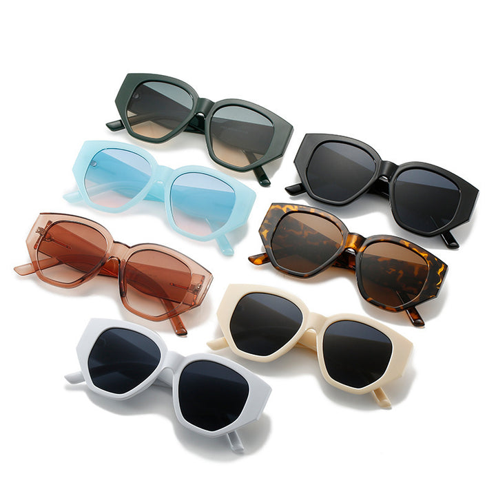 Fashionable Cat-Eye Sunglasses with Unique Geometric Frame Kalsten