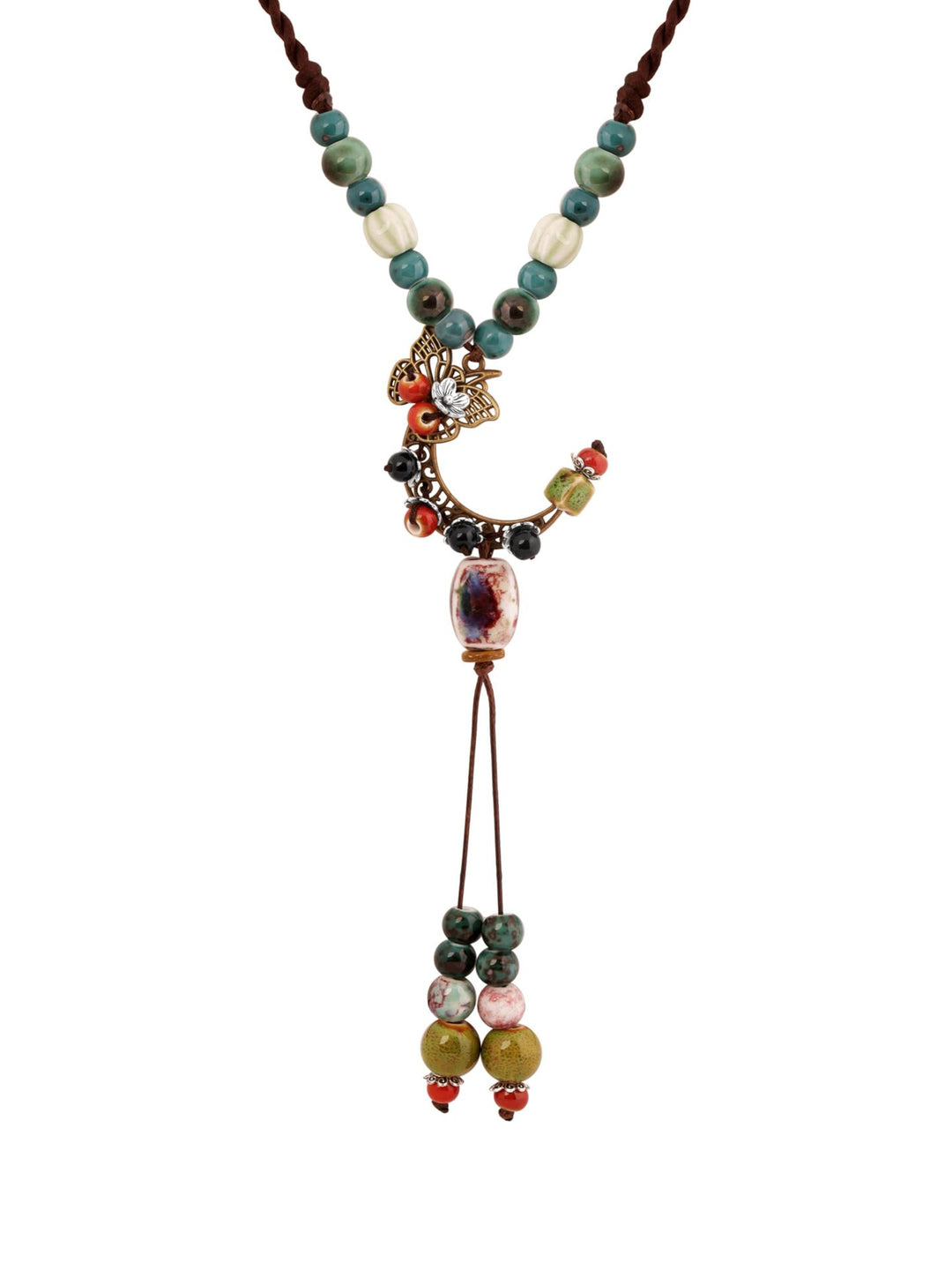 Bohemian Moon and Star Pendant Necklace Kalsten