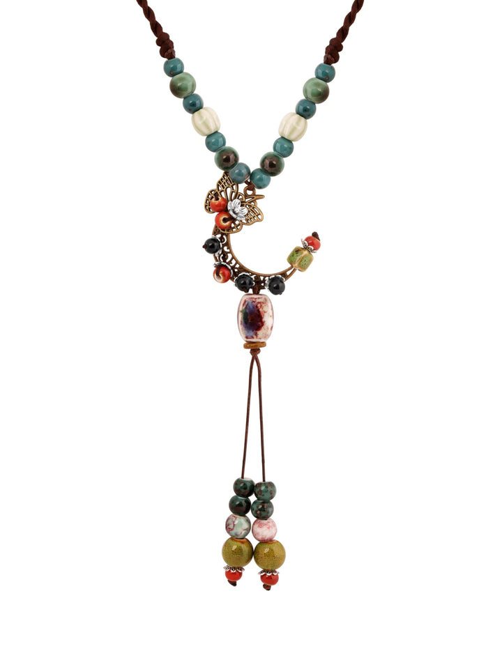 Bohemian Moon and Star Pendant Necklace Kalsten