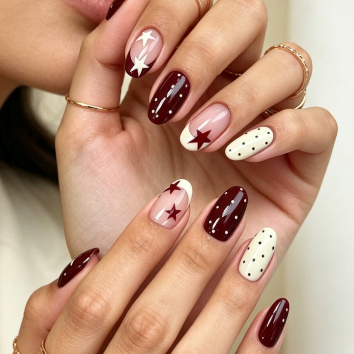Stylish Press-On Nail Set with Shimmering Finish Kalsten