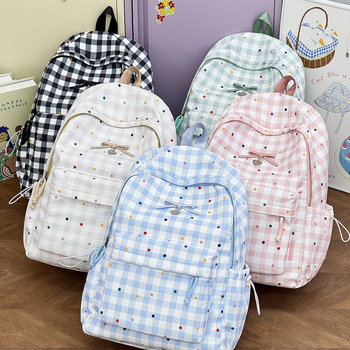 Playful Checked Pattern Backpack Kalsten