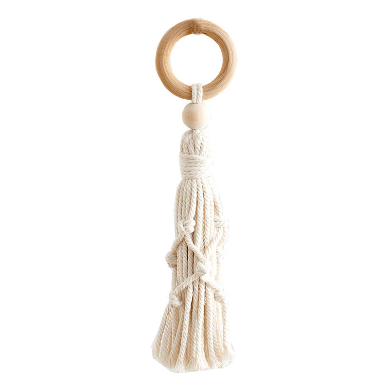 Decorative Macrame Wall Hanger with Wooden Ring Kalsten