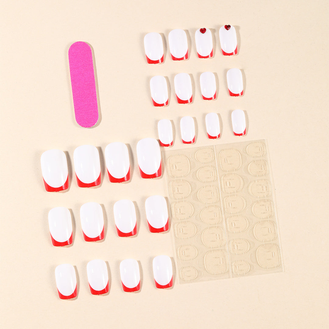 Heart-Accent Acrylic Nail Art Extensions Kalsten