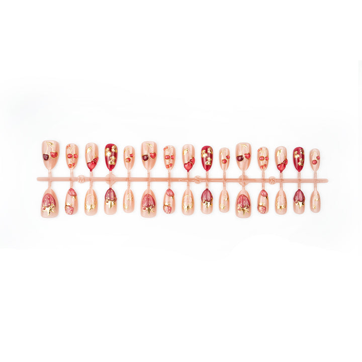 Cherry-Themed Artistic Press-On Nail Set Kalsten