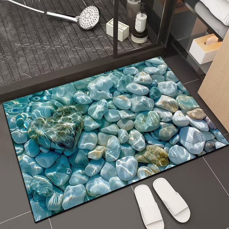 Reflective Floral Bath Mat