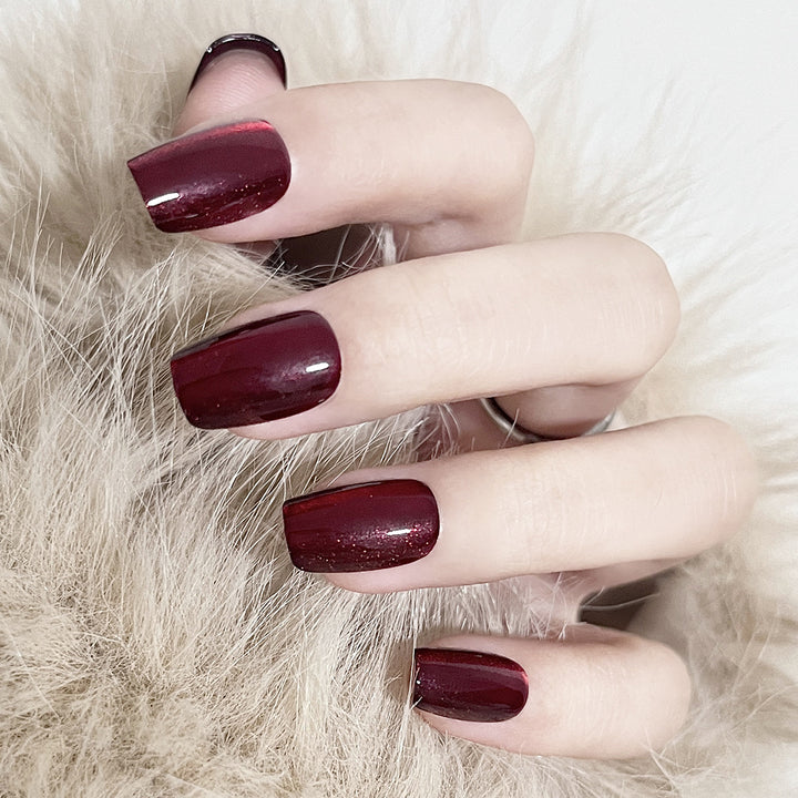 Glossy Long Square Press-On Nails Kalsten