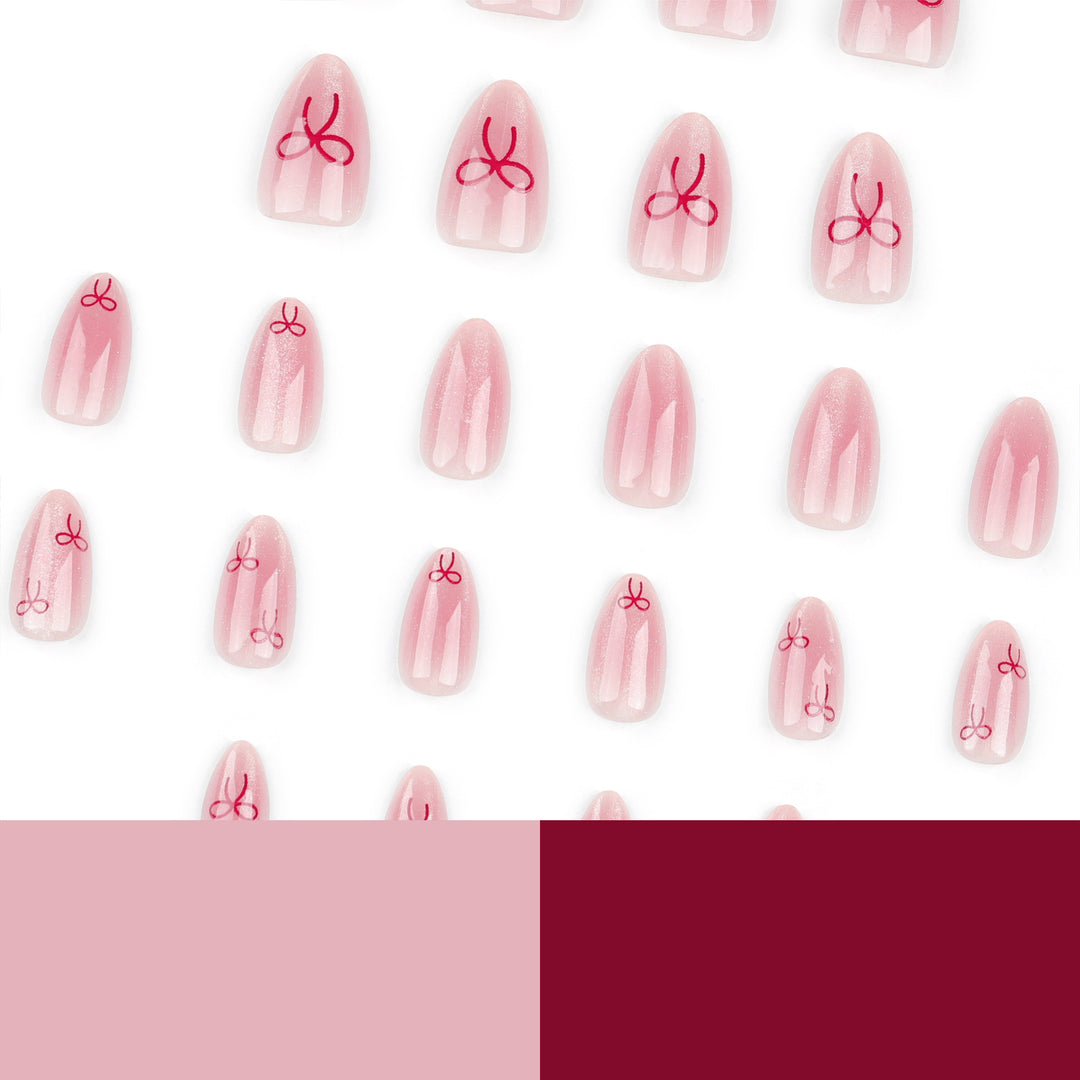 Artificial Nail Art with Bow Motif Kalsten