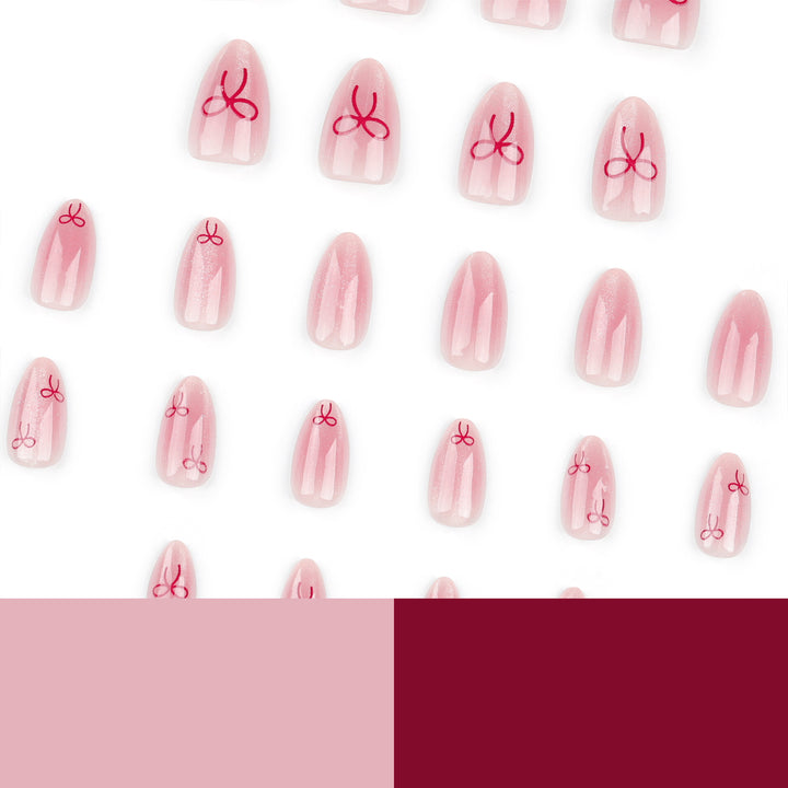 Artificial Nail Art with Bow Motif Kalsten