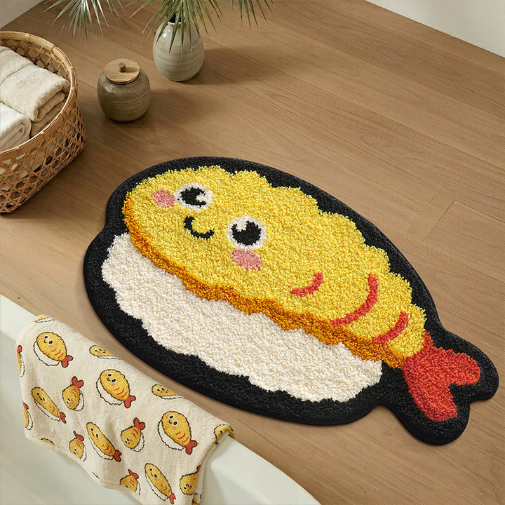 Sushi-Shaped Plush Bath Mat Kalsten