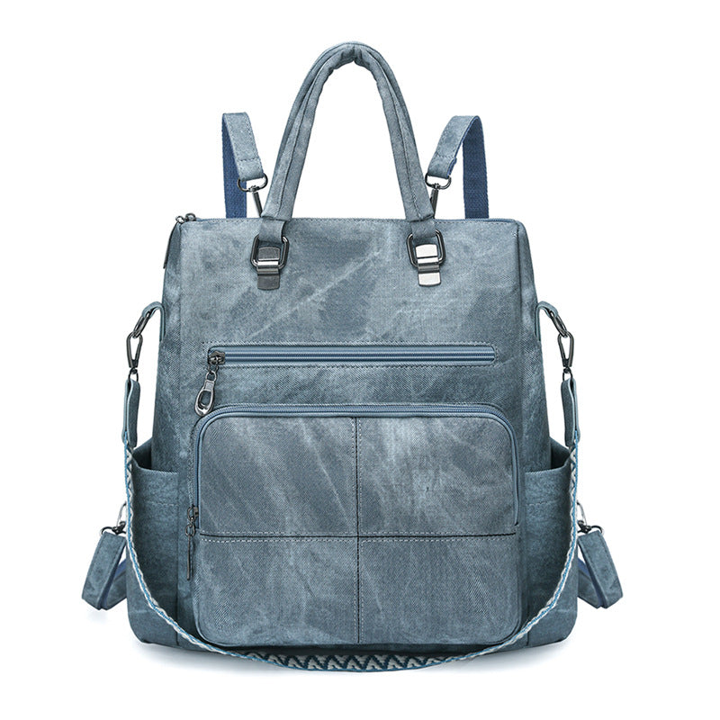 Versatile Multi-Compartment Faux Leather Backpack Kalsten