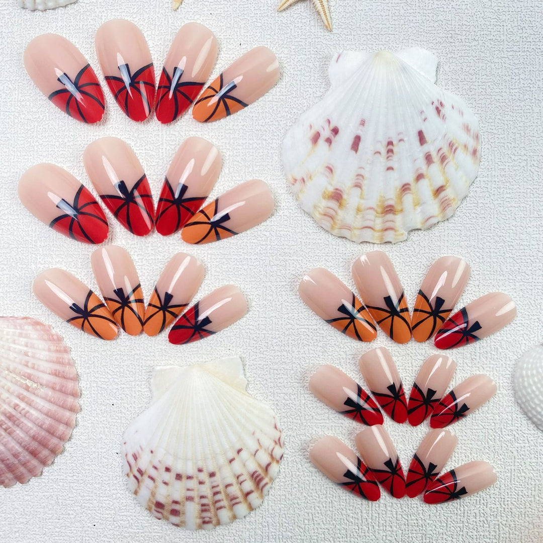 Artistic Basketball-Themed Press-On Nail Set Kalsten