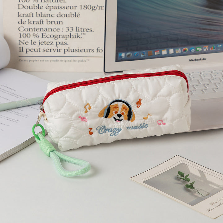 Quilted Cartoon Dog Pencil Case Kalsten