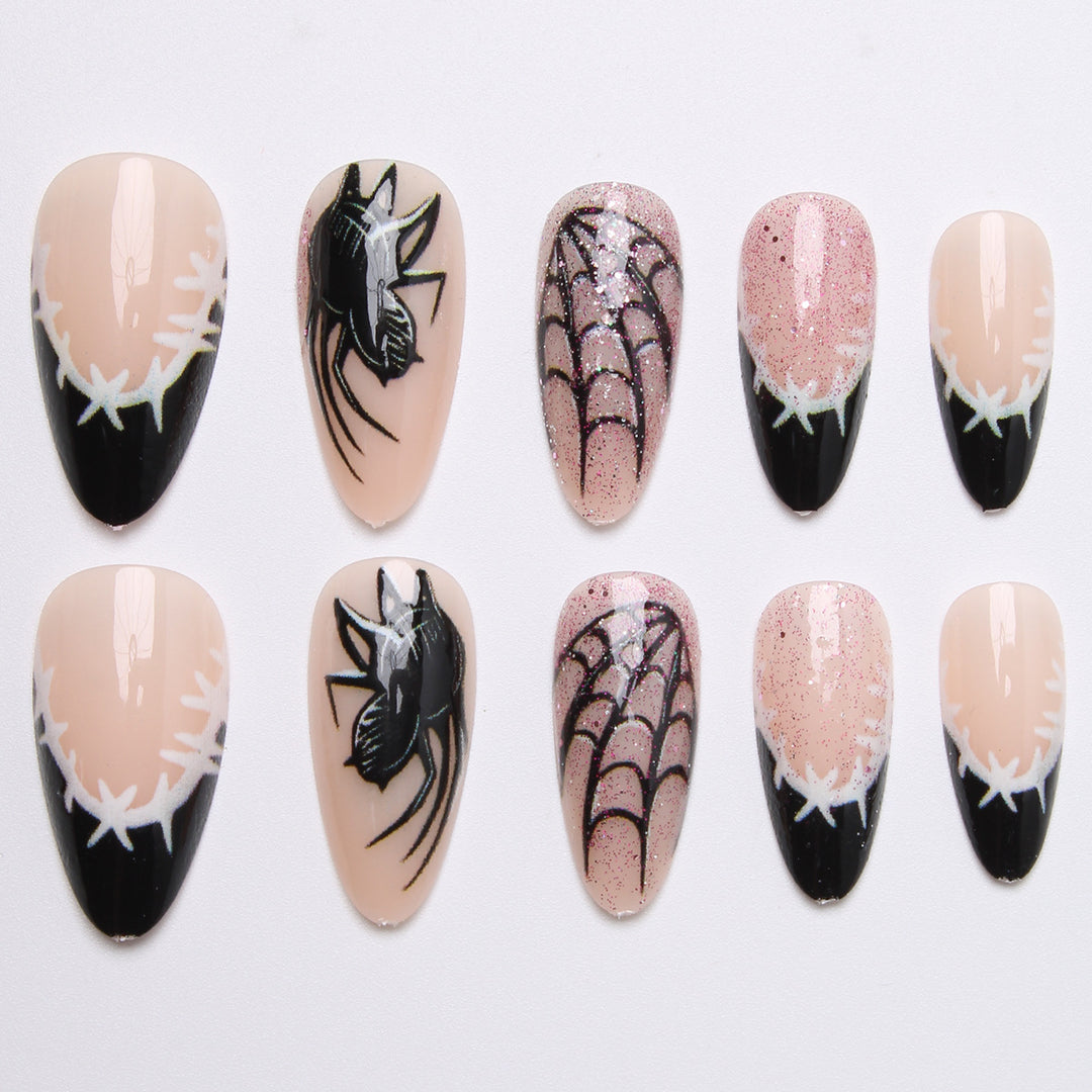 Creative spider design artificial nails Kalsten