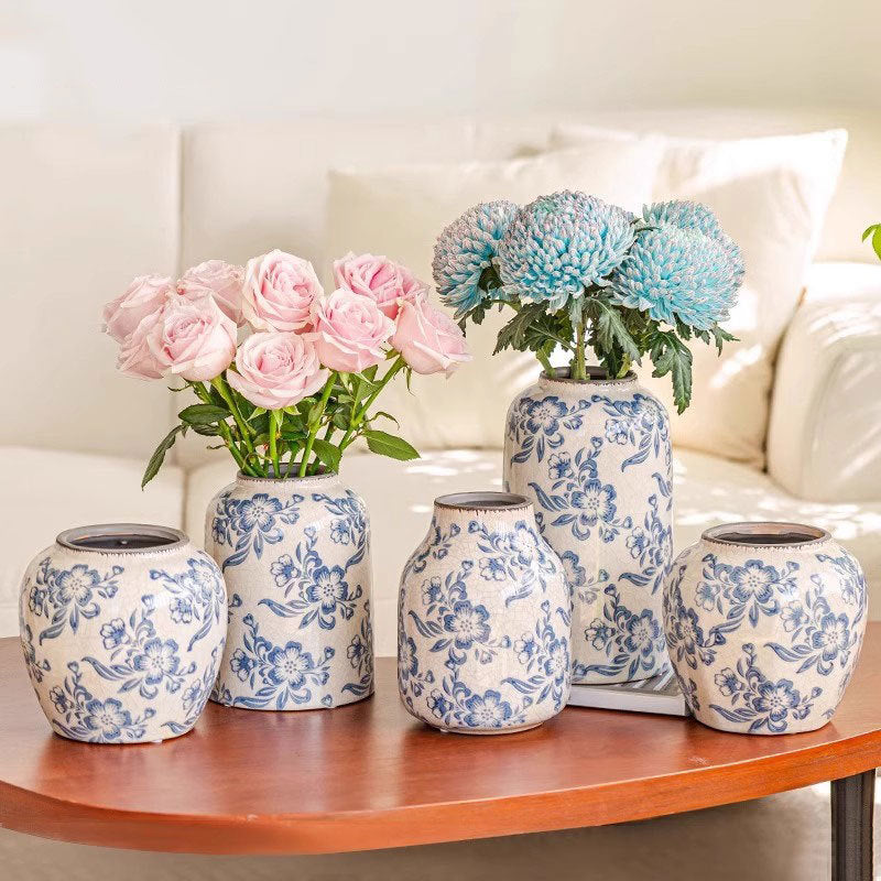 Floral Patterned Ceramic Home Decor Vase