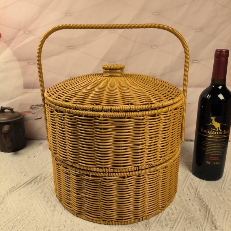 WoElegant Dual-Layer Woven Storage Basket Kalsten