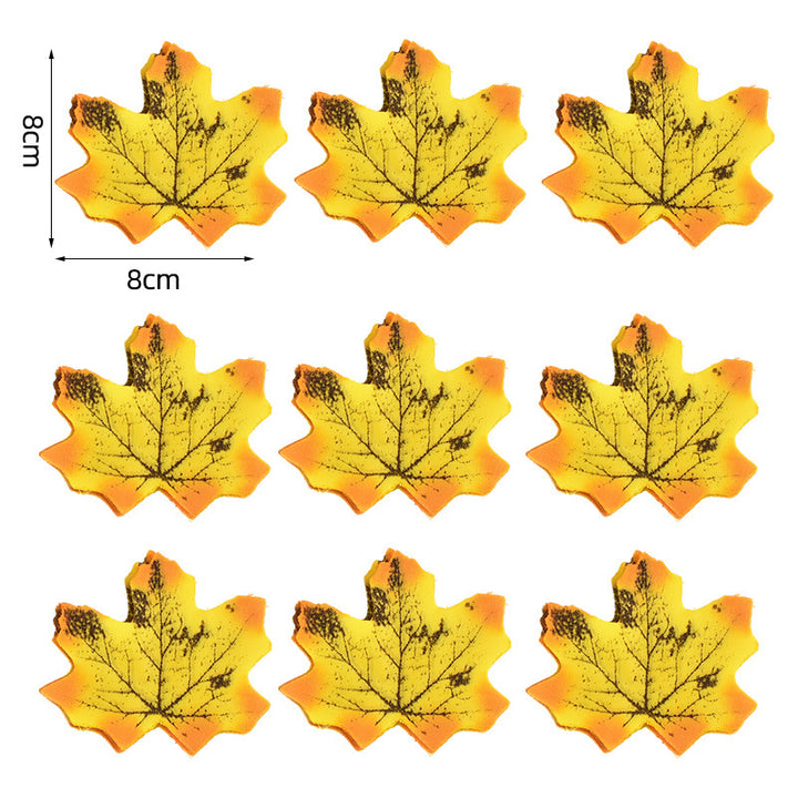 Artificial maple leaves table decoration made of flexible PU for autumn arrangements