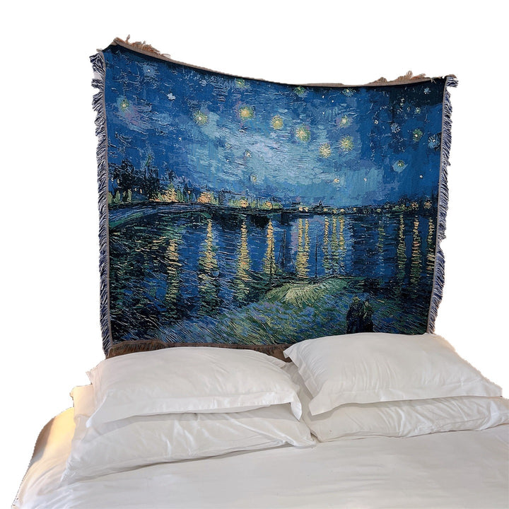 Artistic Handwoven Throw Blanket