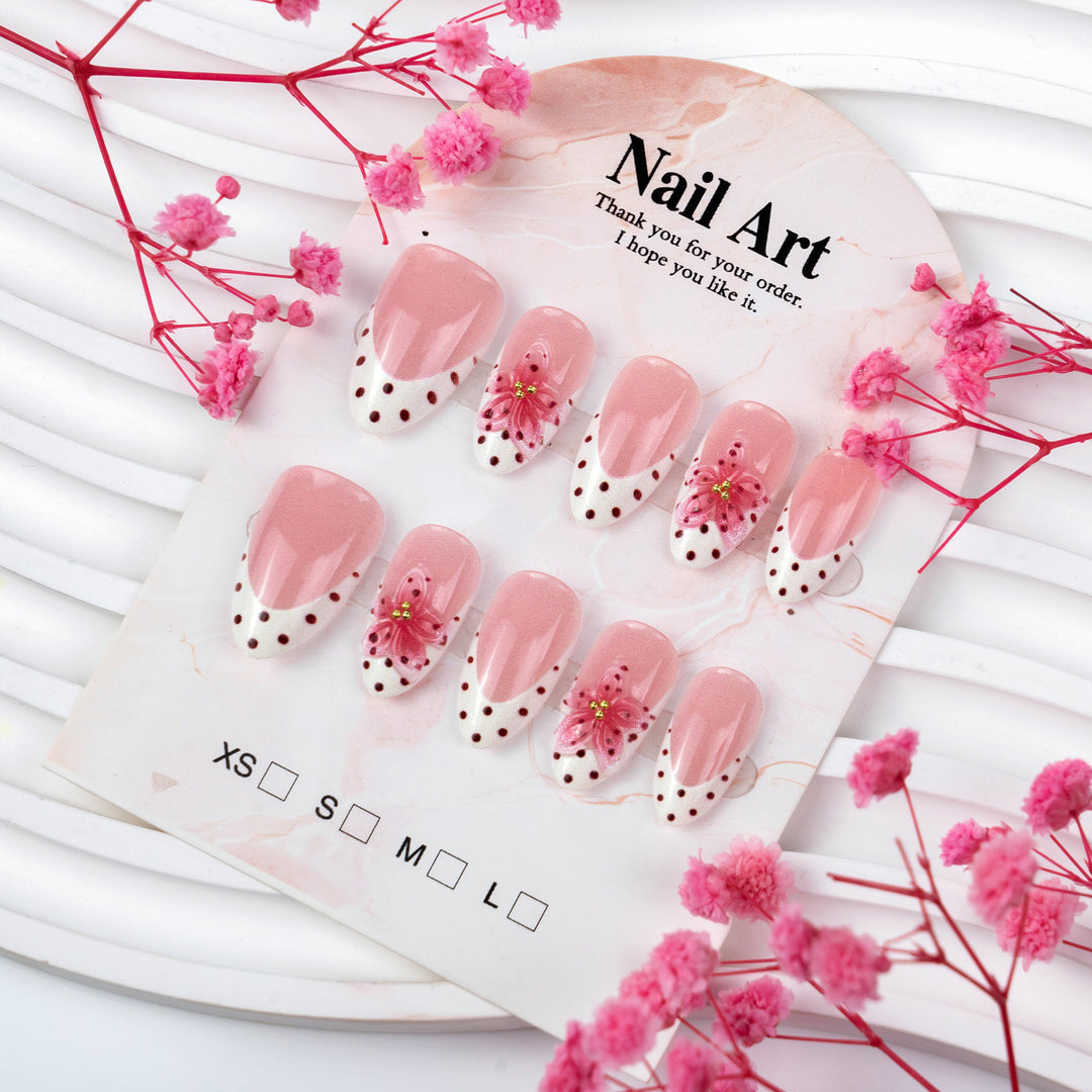 Artistic Floral Press-On Nail Set Kalsten