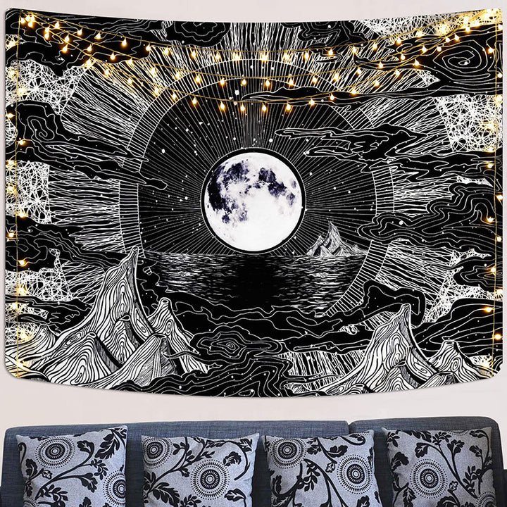 Celestial Sun and Moon Wall Tapestry