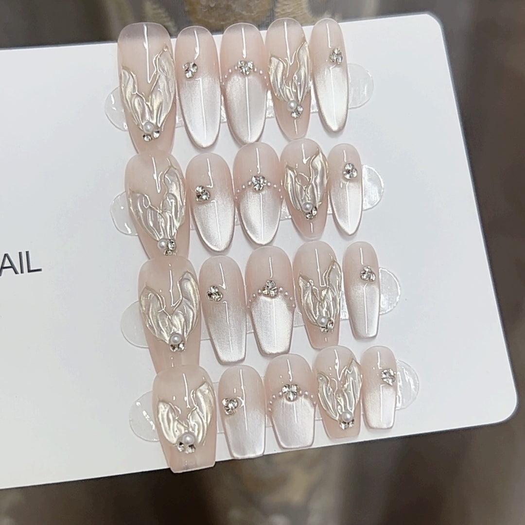 Elegant Textured Press-On Nail Set Kalsten