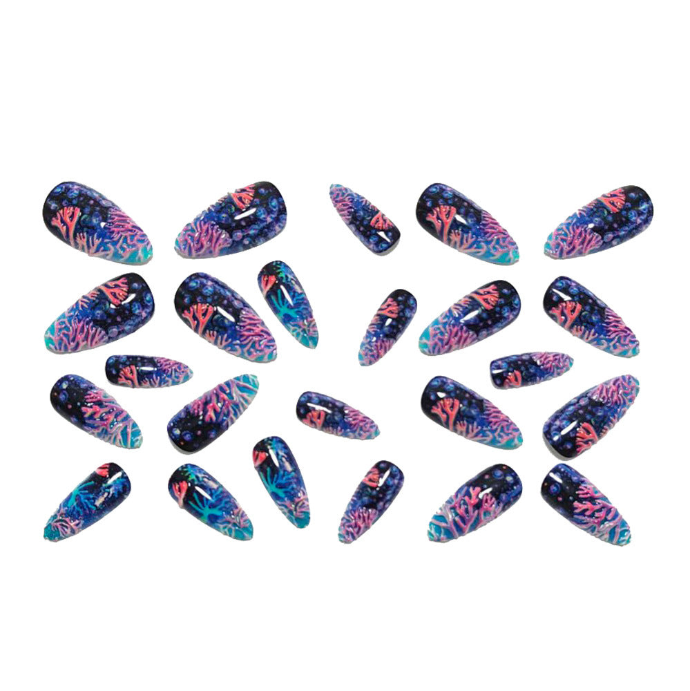 Artifical nails with sea coral design Kalsten