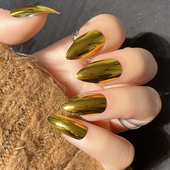 Metallic Stiletto Nail Enhancements Kalsten