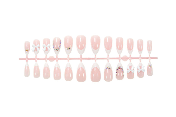 Artificial nail set with romantic bows and glamorous decorations Kalsten