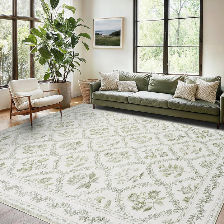 Vintage Floral Pattern Area Rug Kalsten