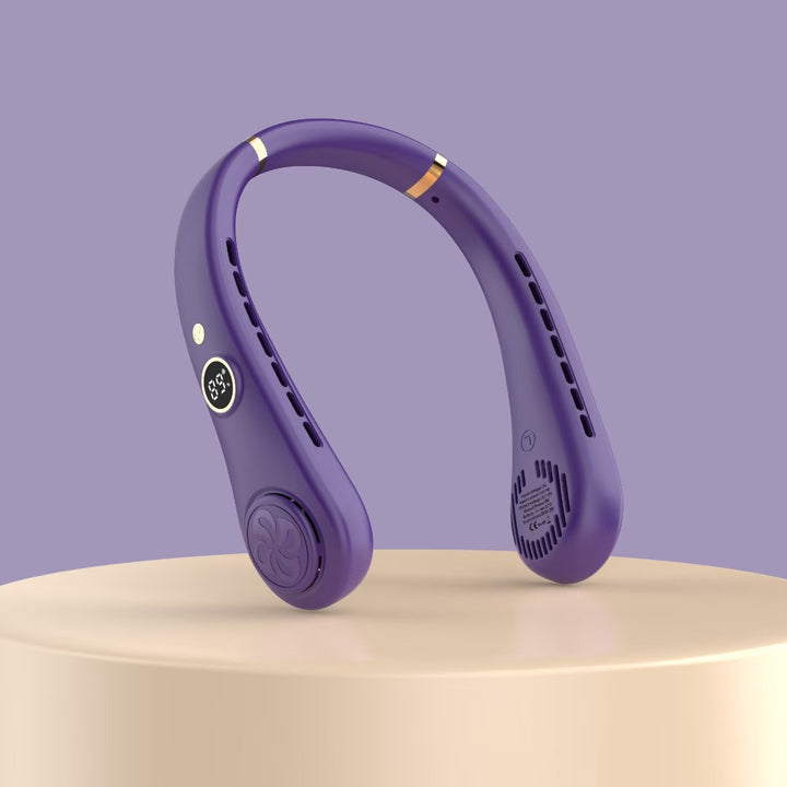 Cooling wearable bladeless neck fan with LED display and dual air outlets Kalsten