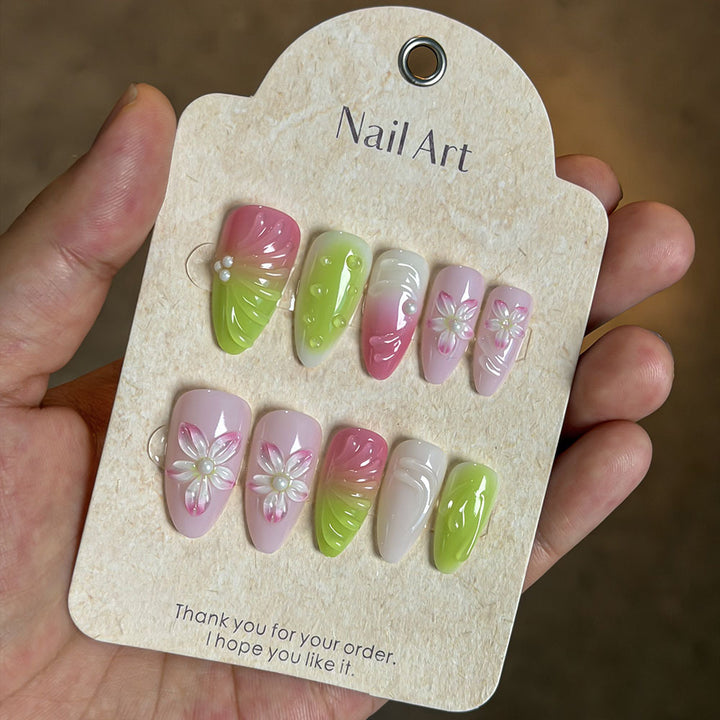 Decorative Floral Artisan Press-On Nails Kalsten