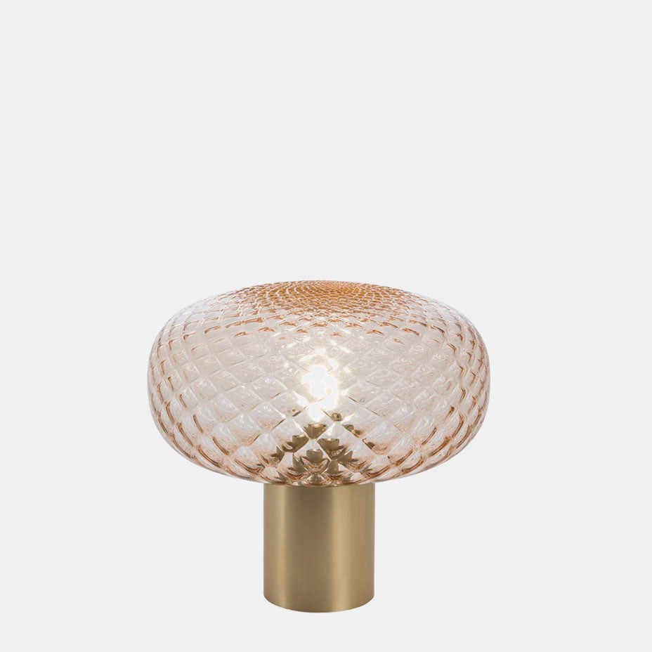 Glass Mushroom Table Lamp with Decorative Base