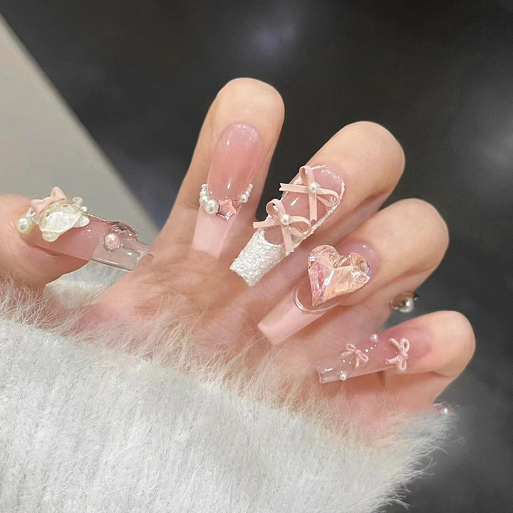 Artistic Stiletto Press-On Nail Set with Charming Patterns Kalsten
